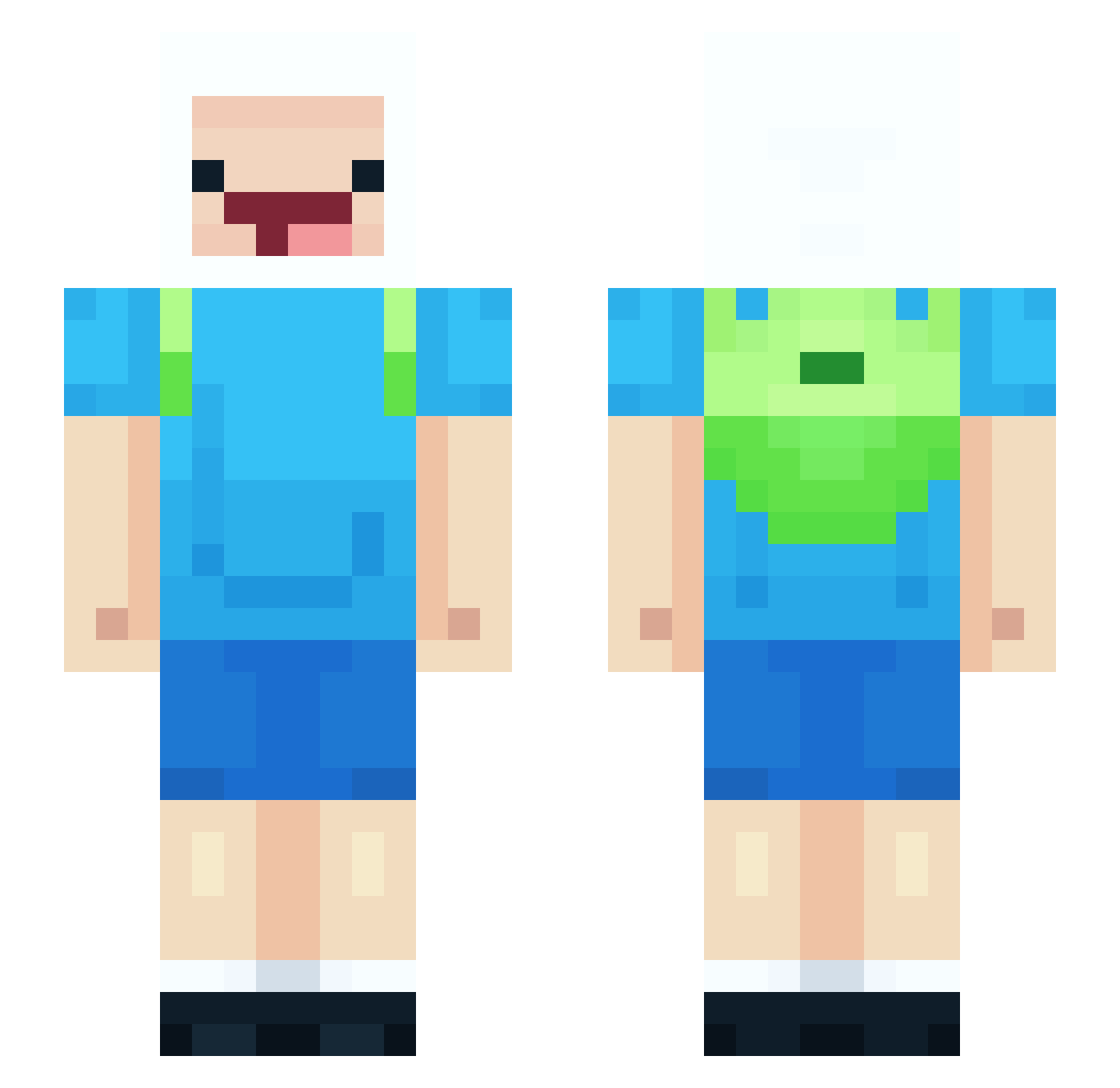 mo0nkkj Minecraft skin, front and back view