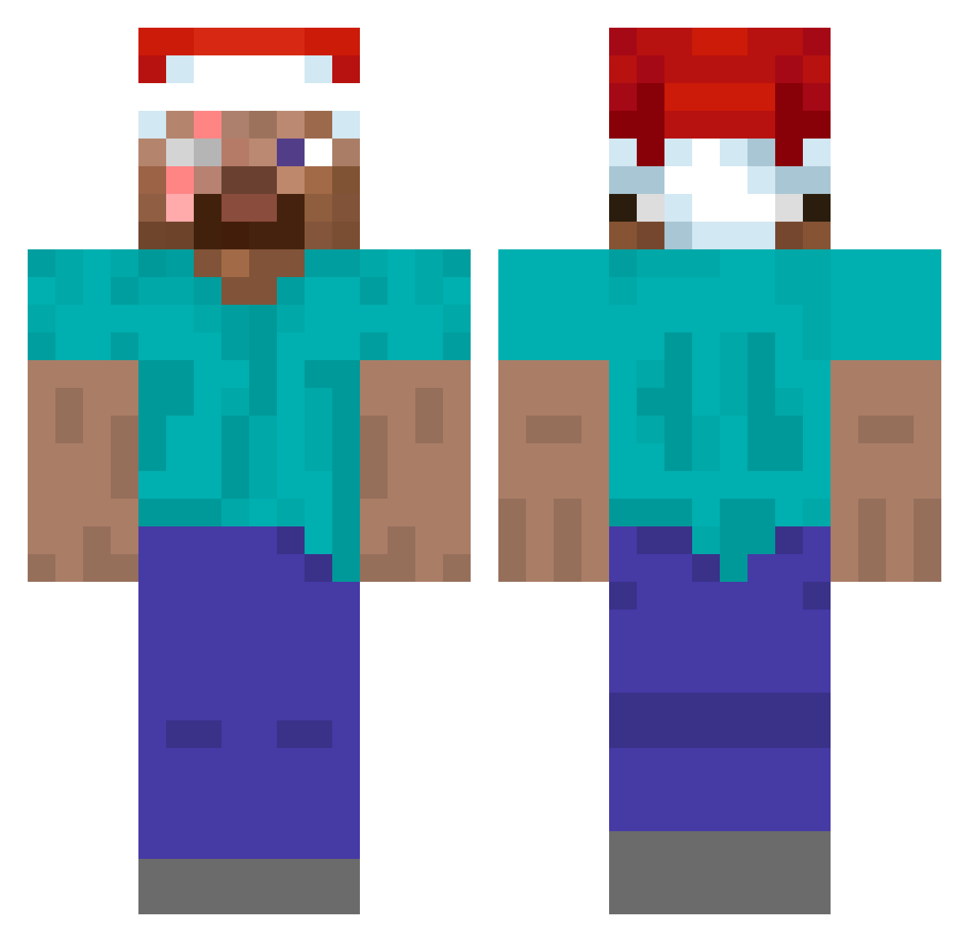 GrysnoKot Minecraft skin, front and back view