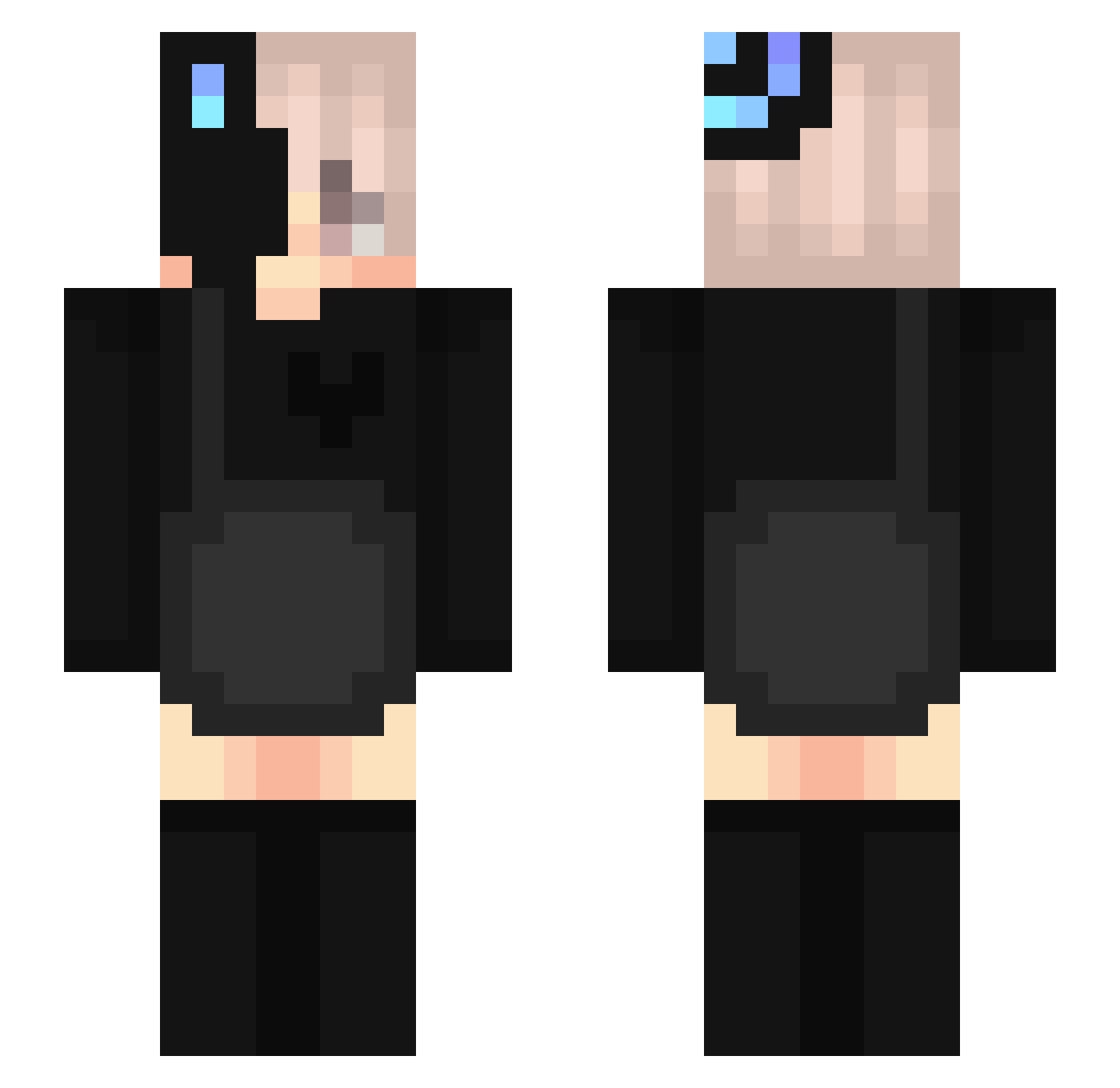 cyberyay Minecraft skin, front and back view