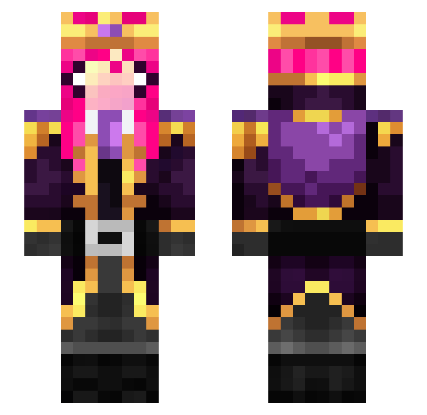 iikeeo Minecraft skin, front and back view