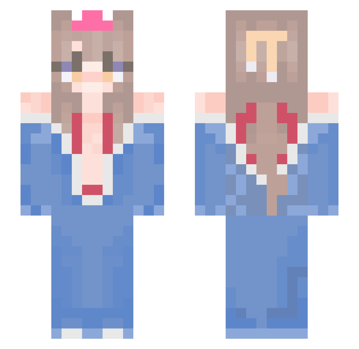 D_Du_Bi Minecraft skin, front and back view