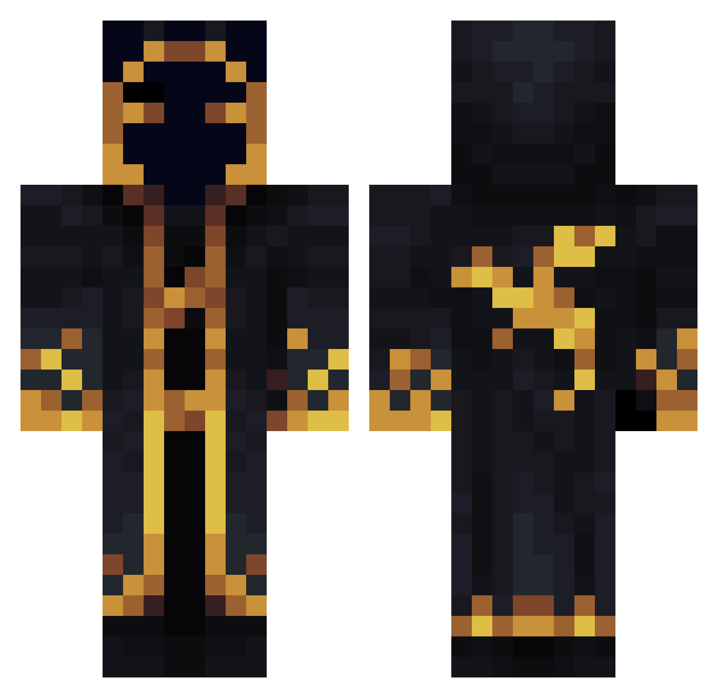 Ruffled_Feather Minecraft skin, front and back view