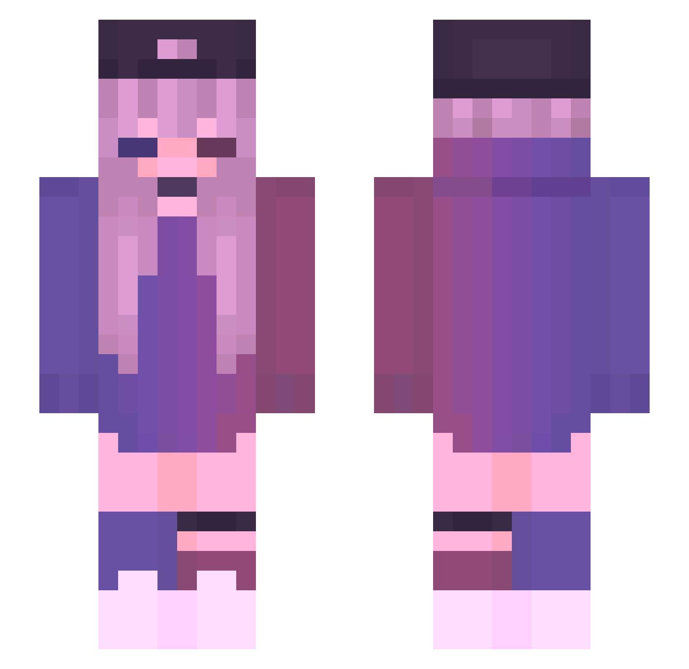ANan921 Minecraft skin, front and back view
