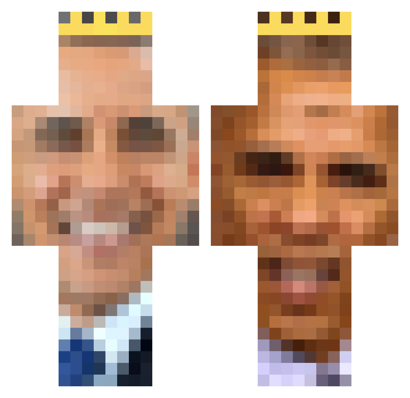 OBAM1UM Minecraft skin, front and back view