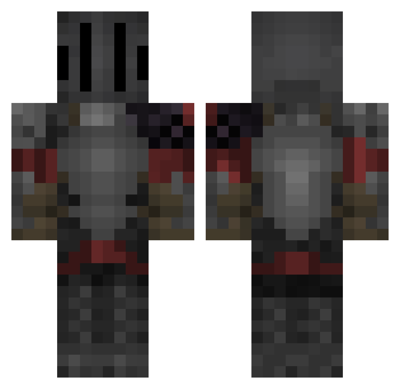 DastardlyOmen Minecraft skin, front and back view