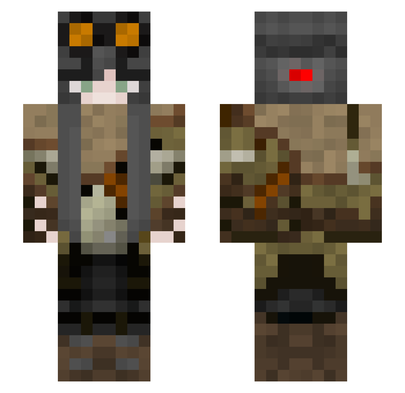 Cantread4shi Minecraft skin, front and back view