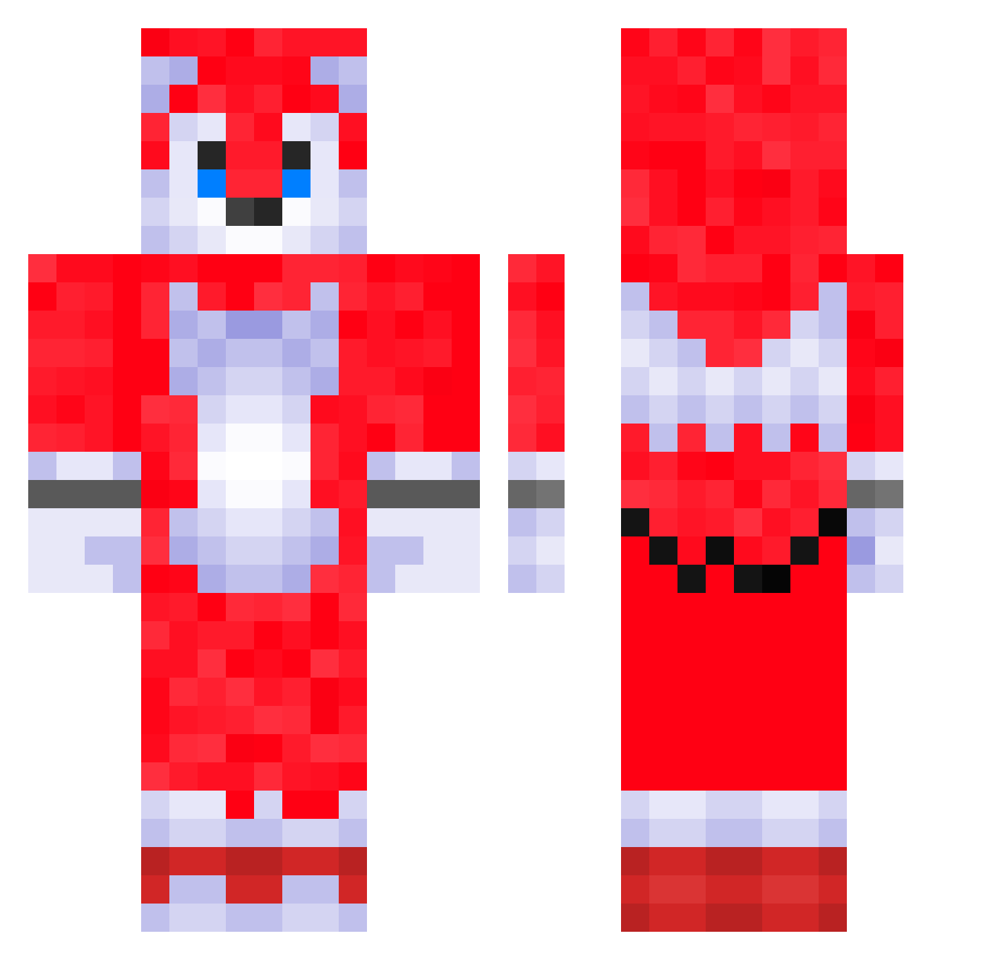 PikachuLover Minecraft skin, front and back view
