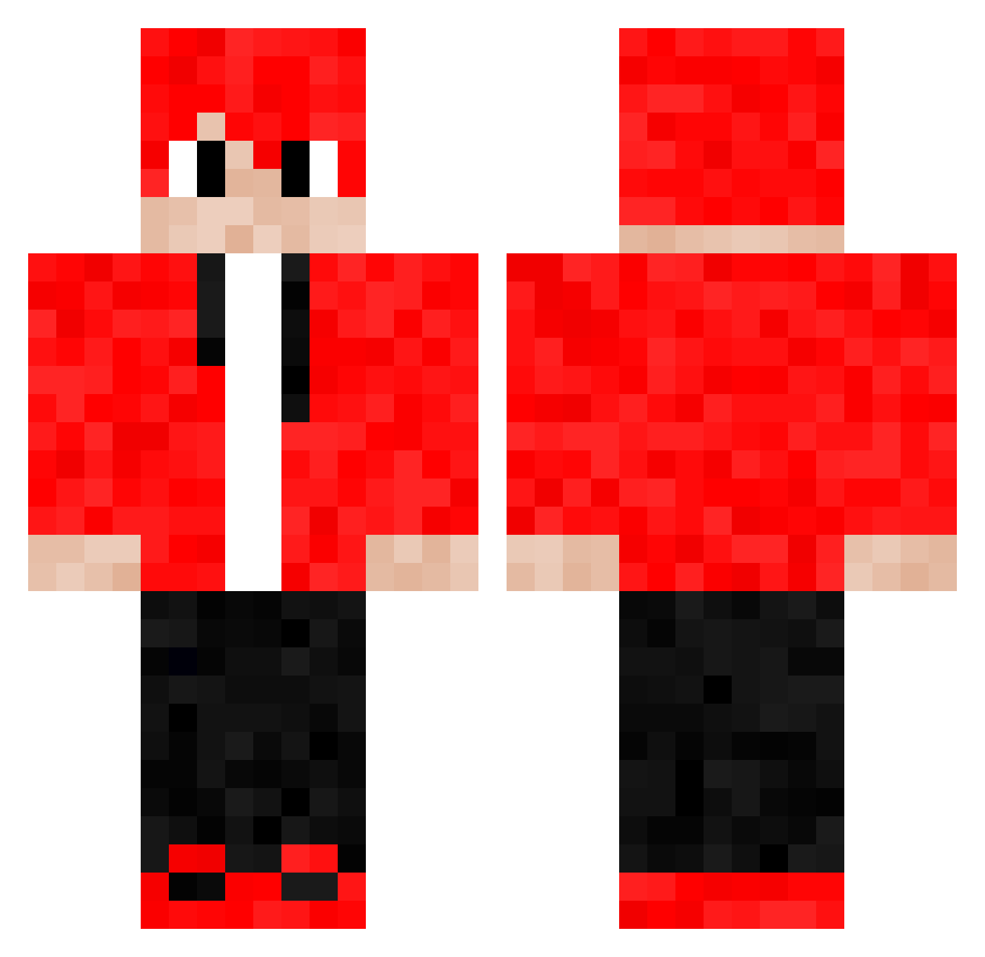 Rigged Minecraft skin, front and back view