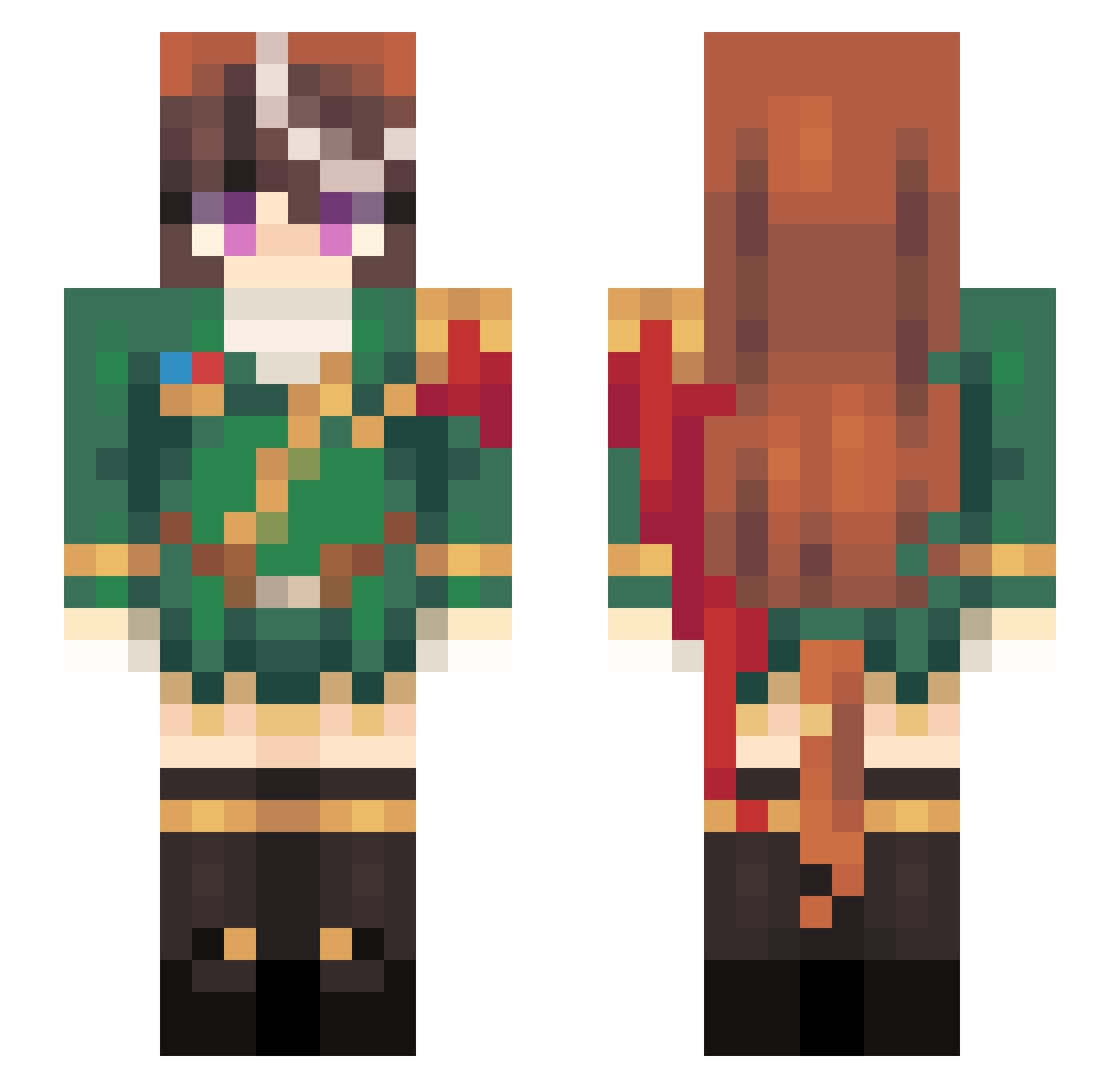 Asuro0 Minecraft skin, front and back view