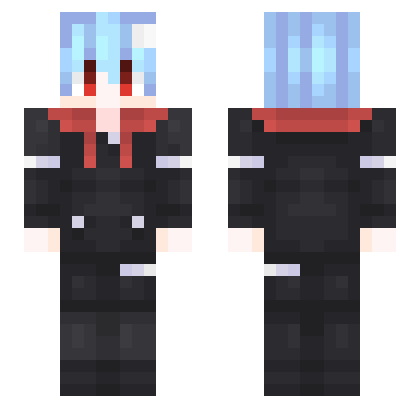 YUYmua Minecraft skin, front and back view