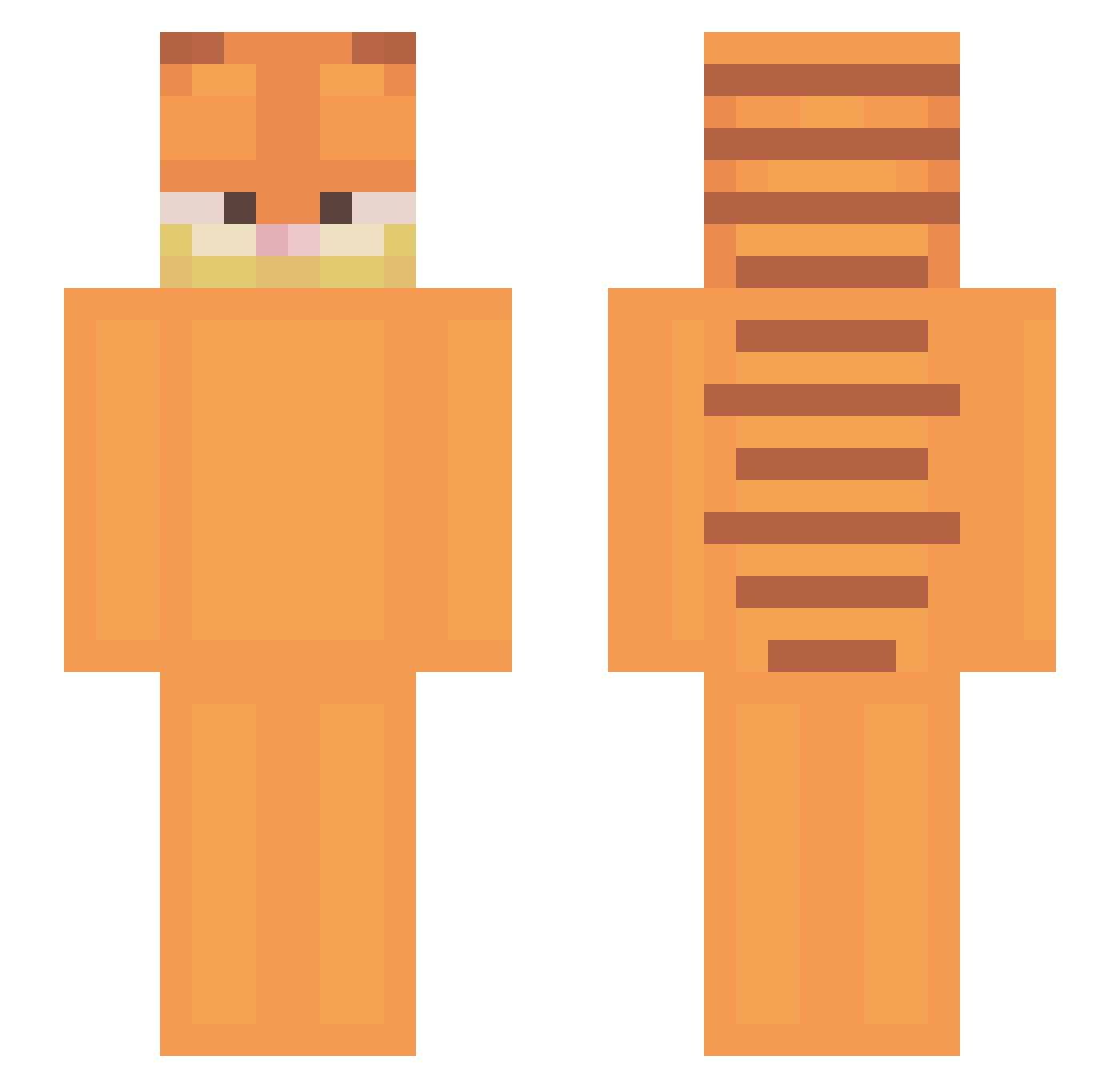 pompoon Minecraft skin, front and back view