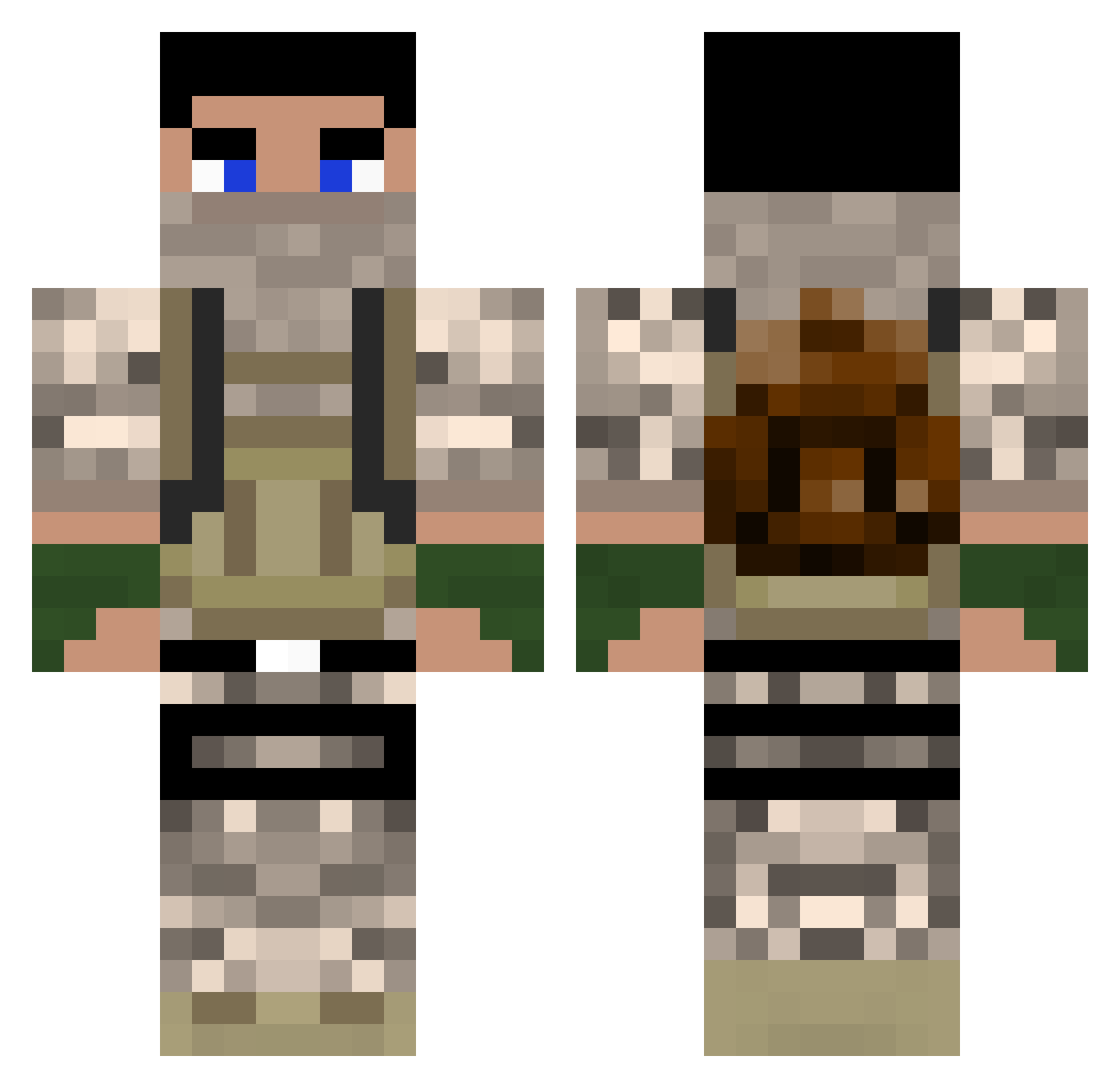 TheOfficialWASD Minecraft skin, front and back view