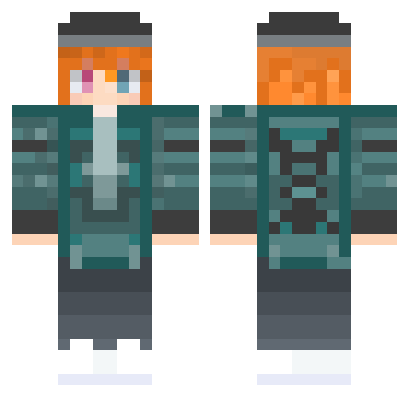 White_Kun Minecraft skin, front and back view