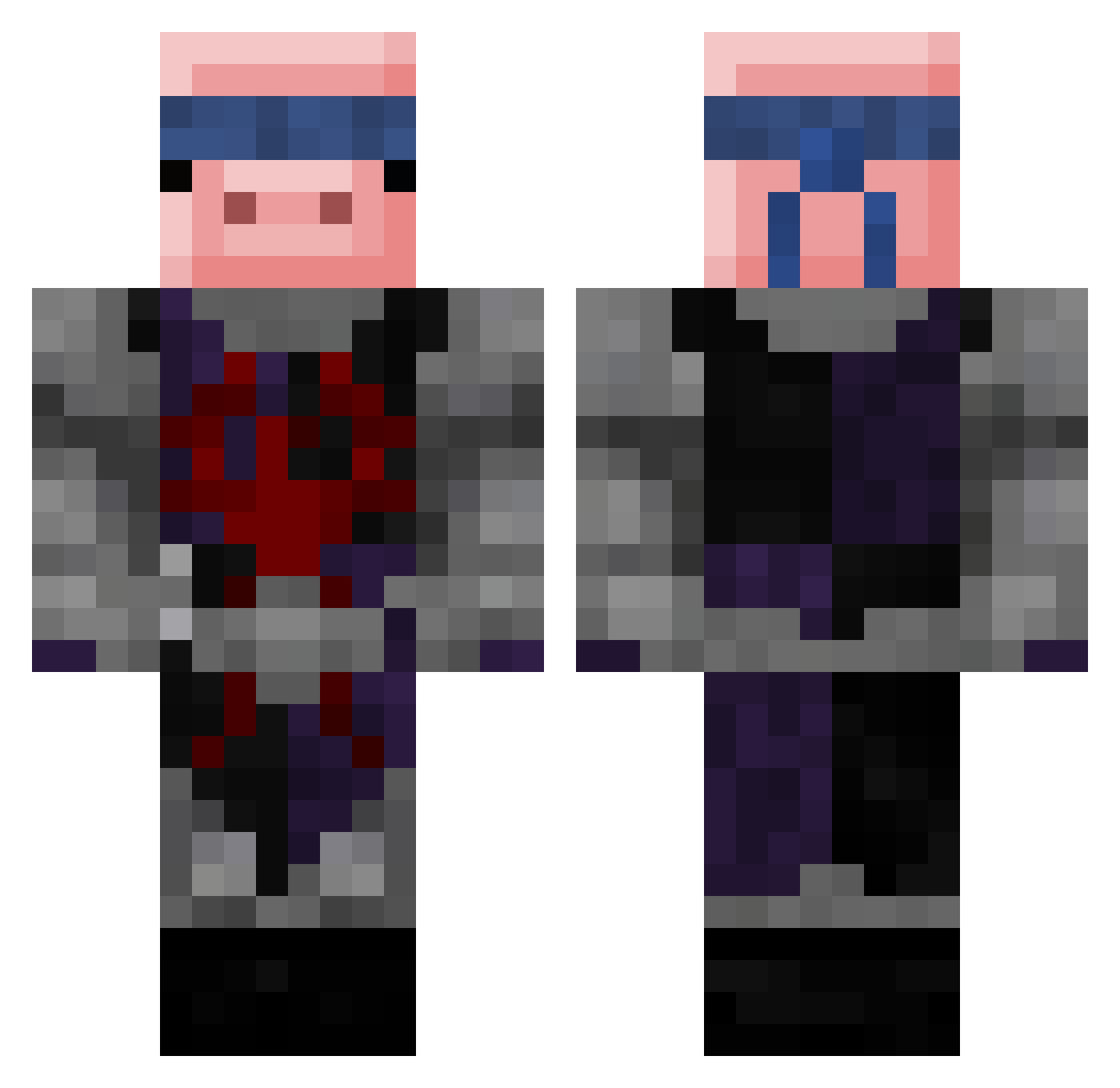 Foreste Minecraft skin, front and back view