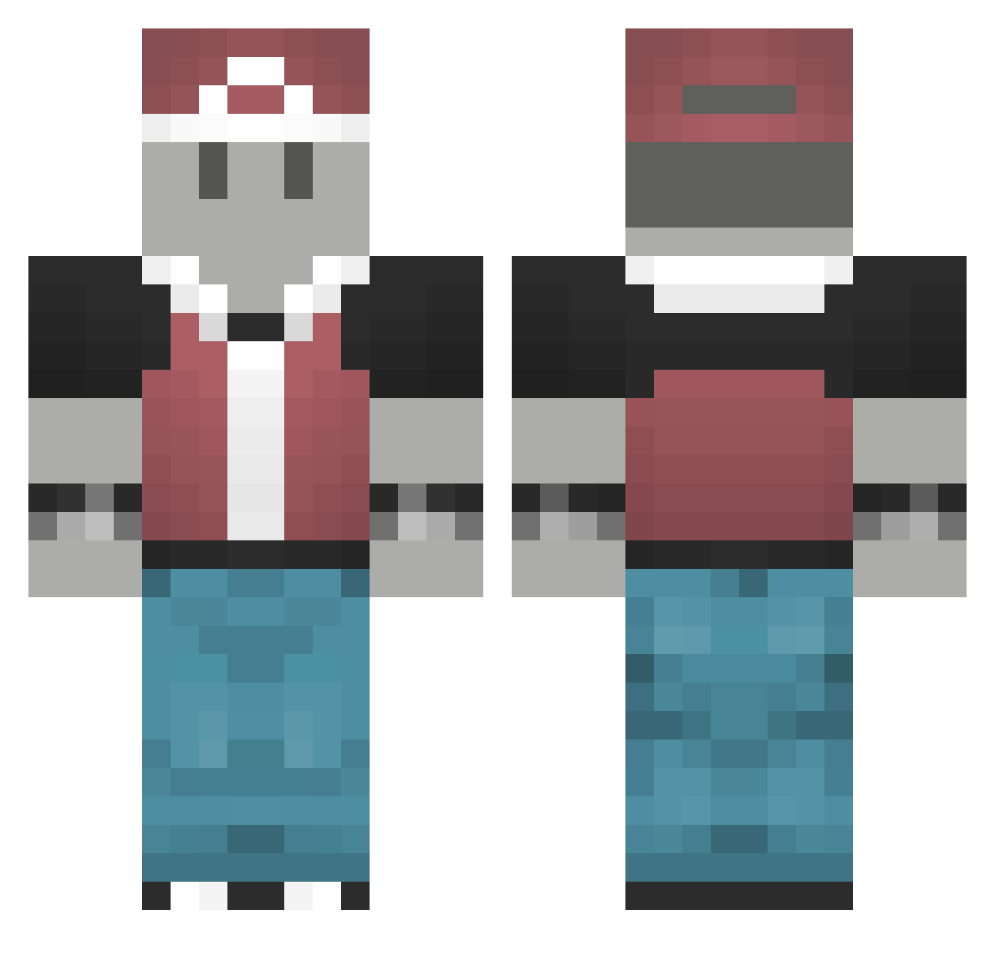 BagOFlour Minecraft skin, front and back view