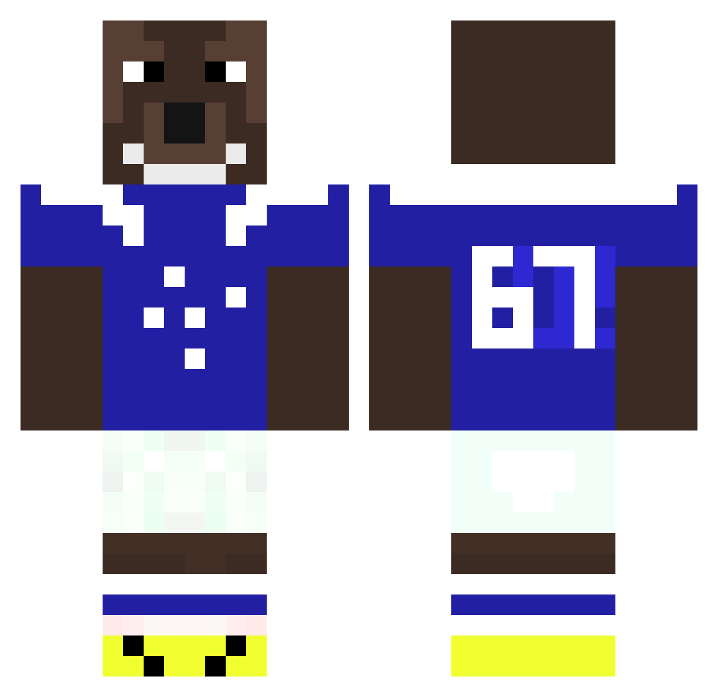 Mavzi Minecraft skin, front and back view