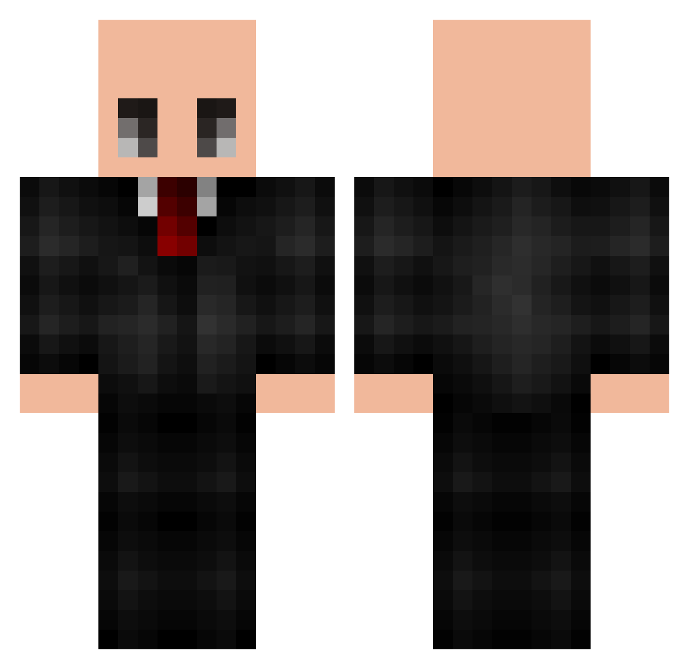 Interrogaciones Minecraft skin, front and back view