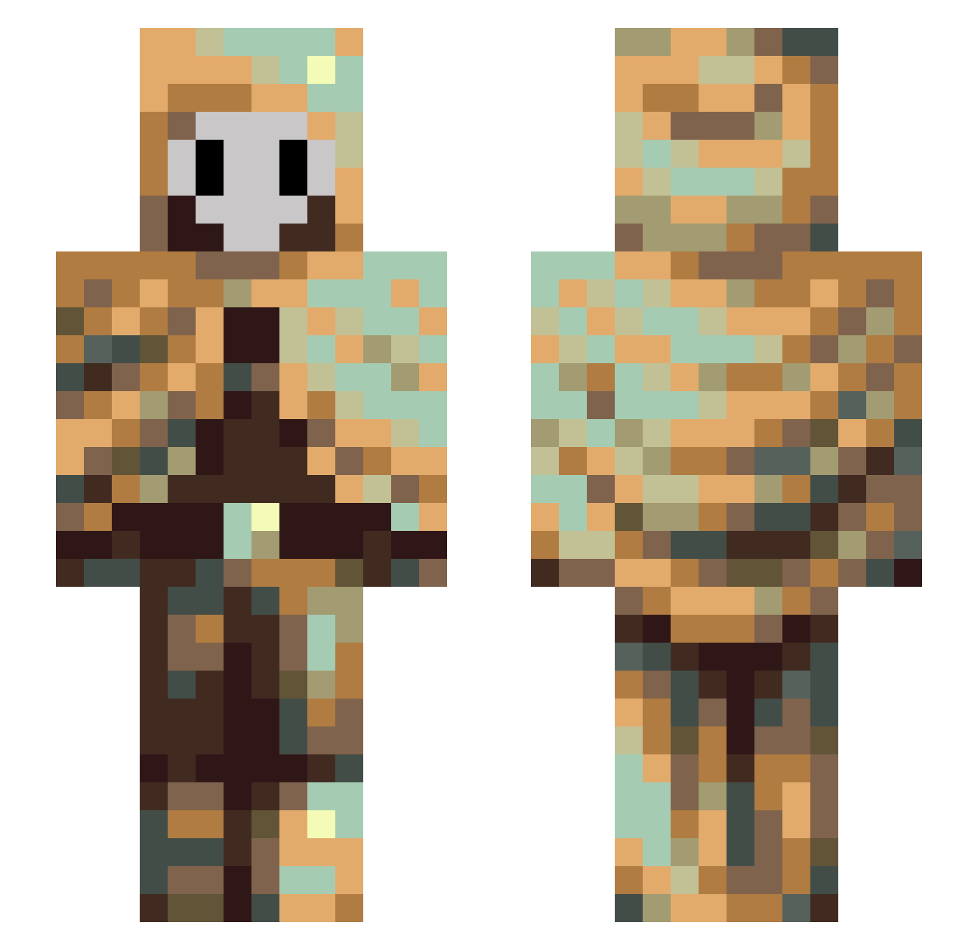 tedderton Minecraft skin, front and back view