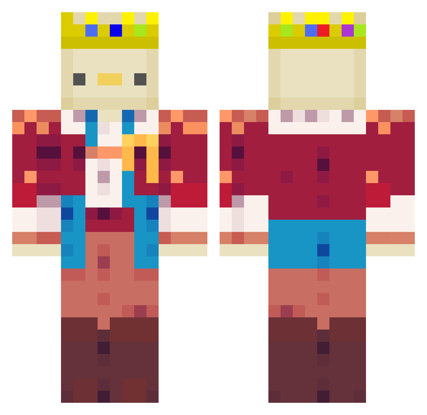 yozuruu Minecraft skin, front and back view