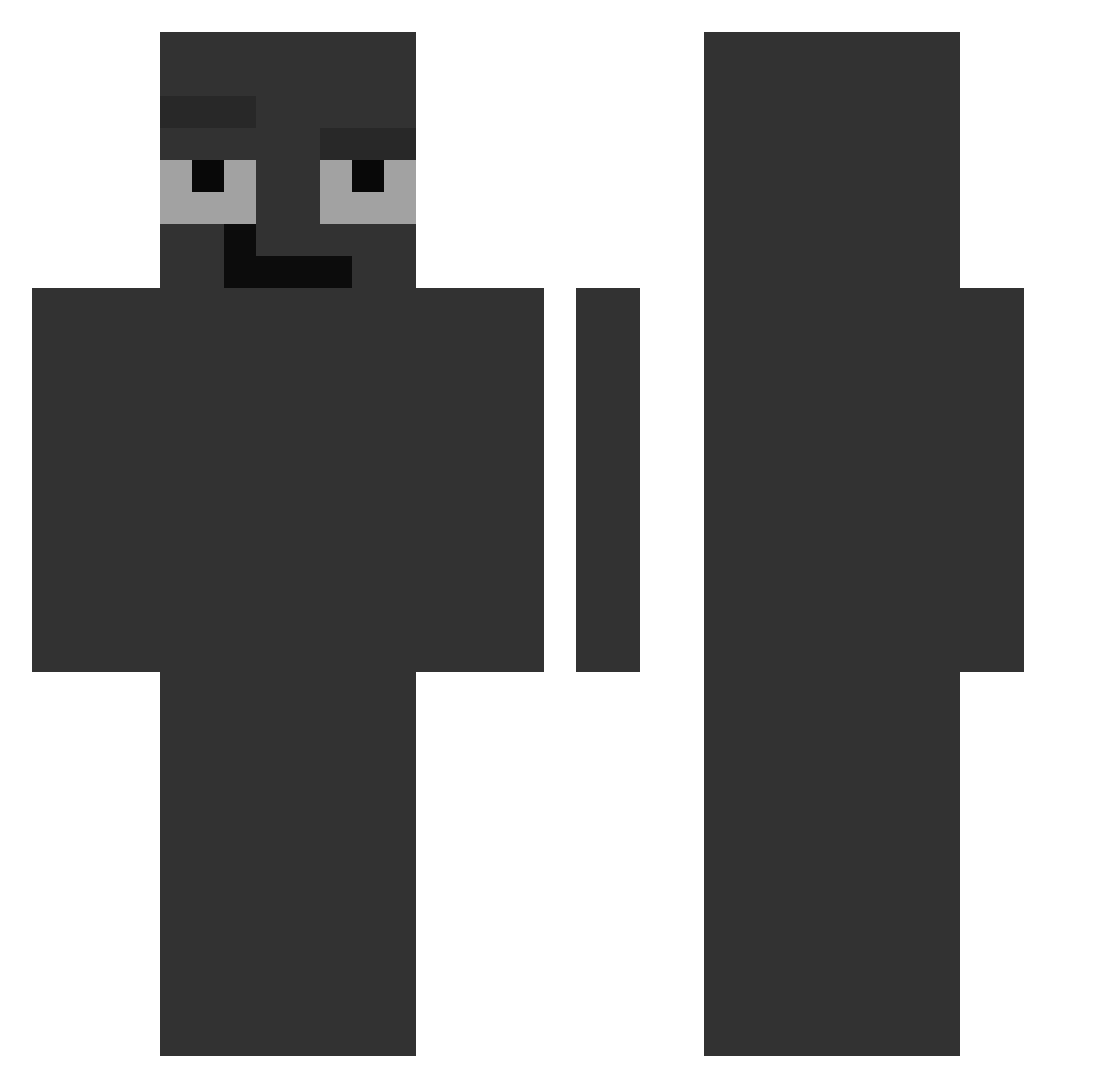 werks Minecraft skin, front and back view