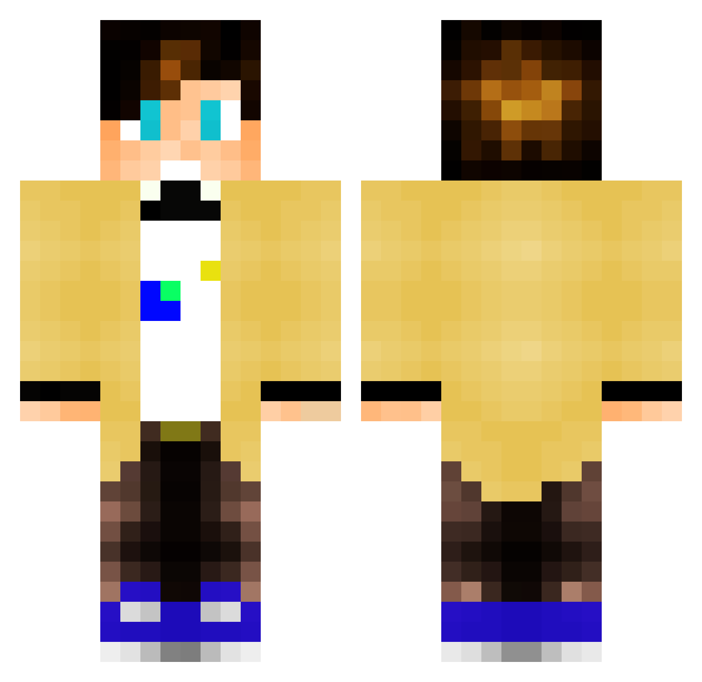 This_Fosa Minecraft skin, front and back view