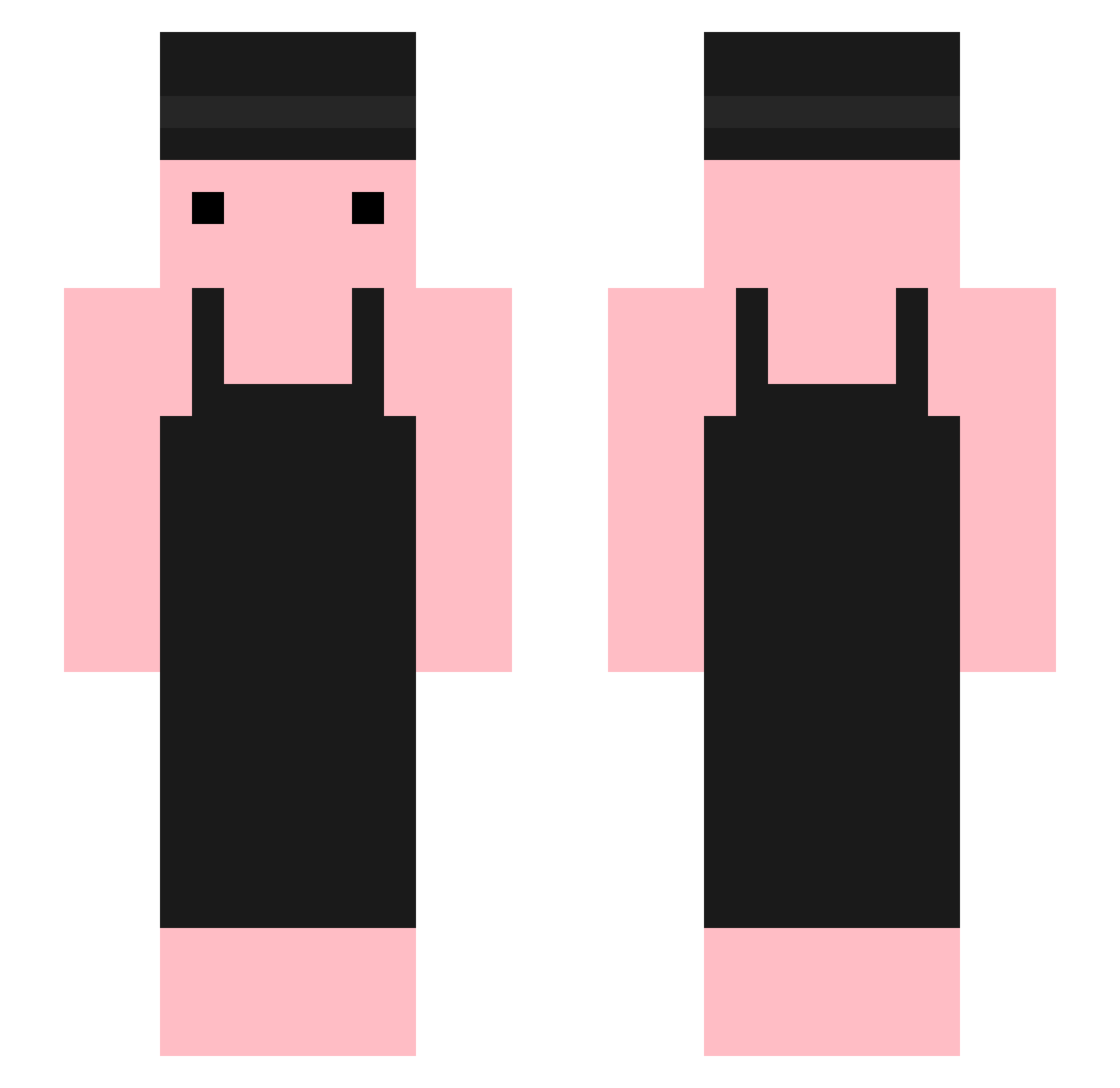 Z6H Minecraft skin, front and back view