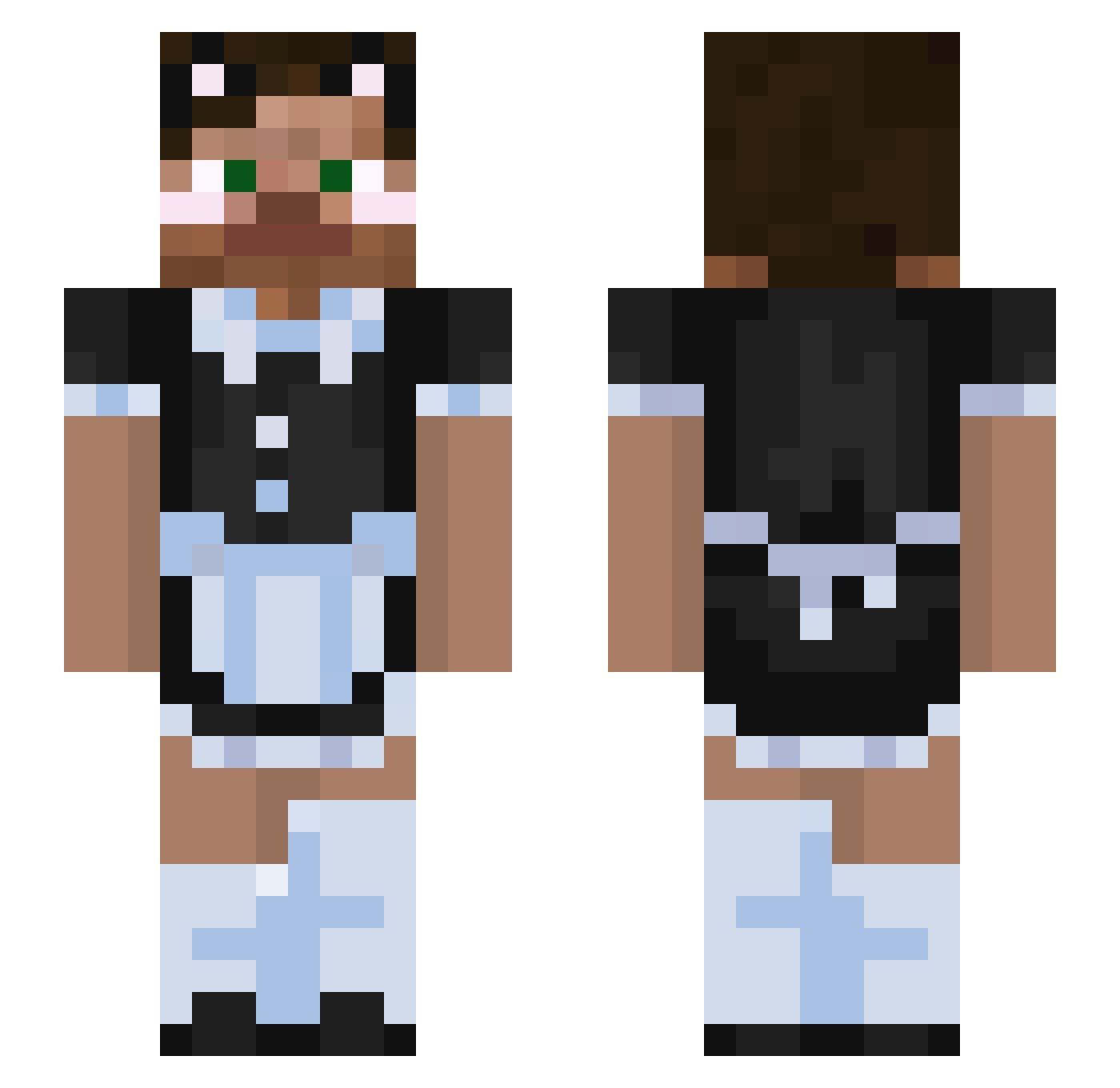 Aki1781 Minecraft skin, front and back view