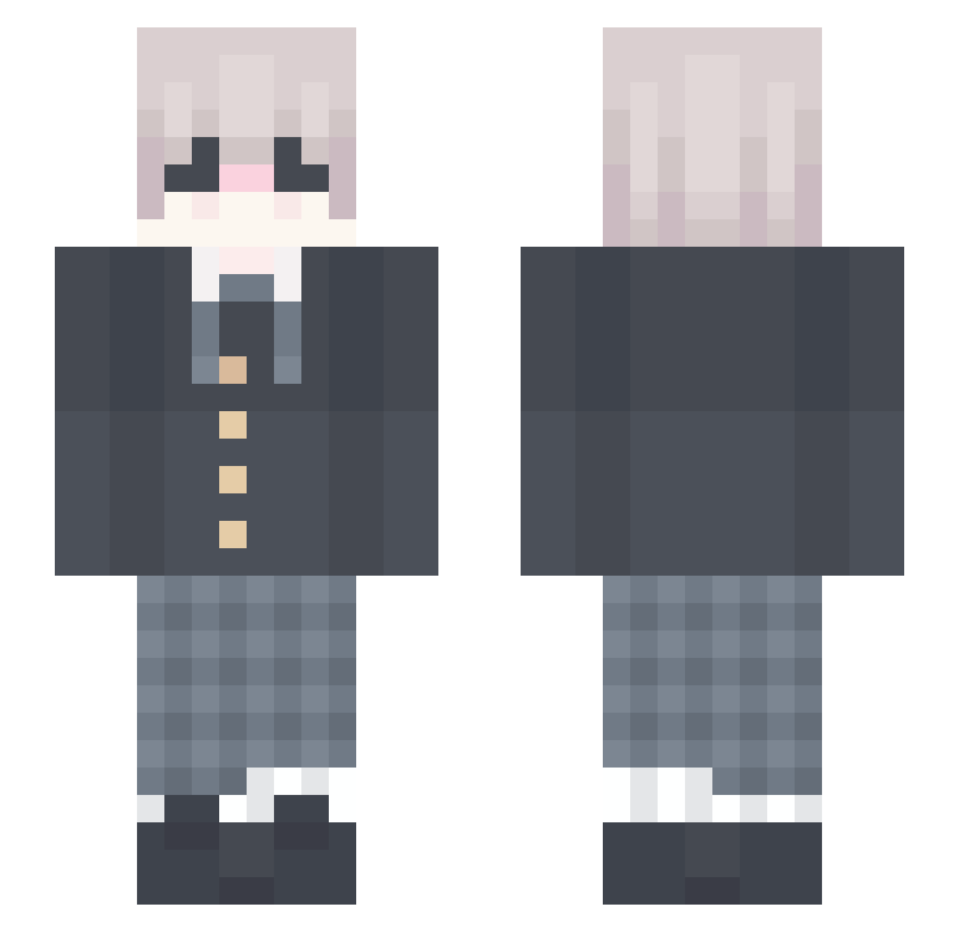 scrubbyhands Minecraft skin, front and back view
