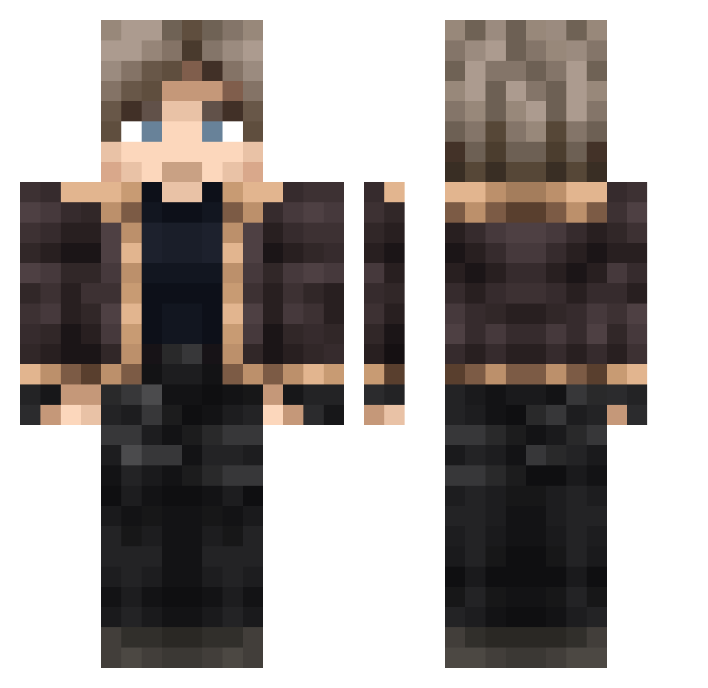 LeonKeneddyy Minecraft skin, front and back view