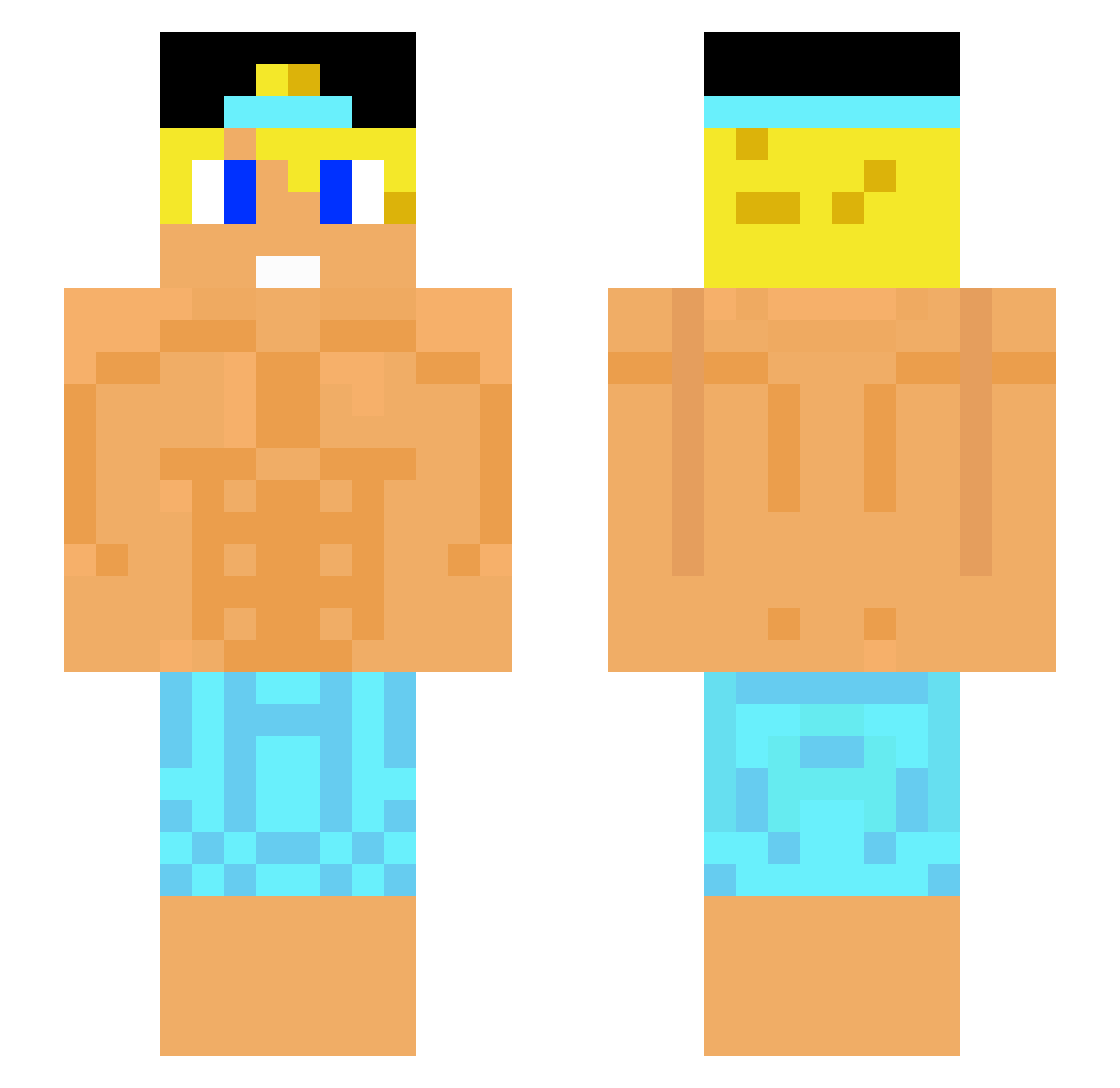 ninaluvsu Minecraft skin, front and back view