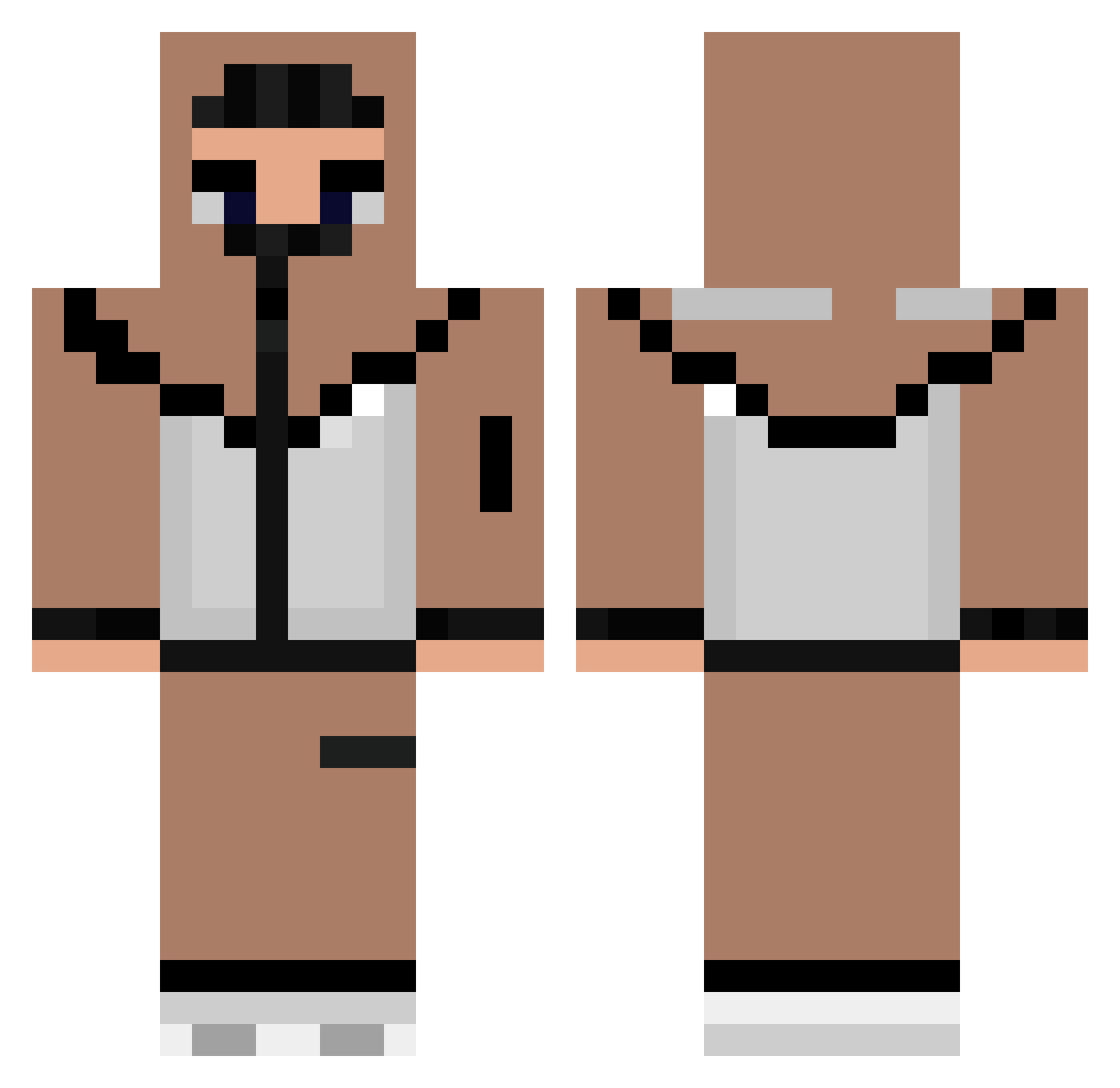 Pobrinka228 Minecraft skin, front and back view