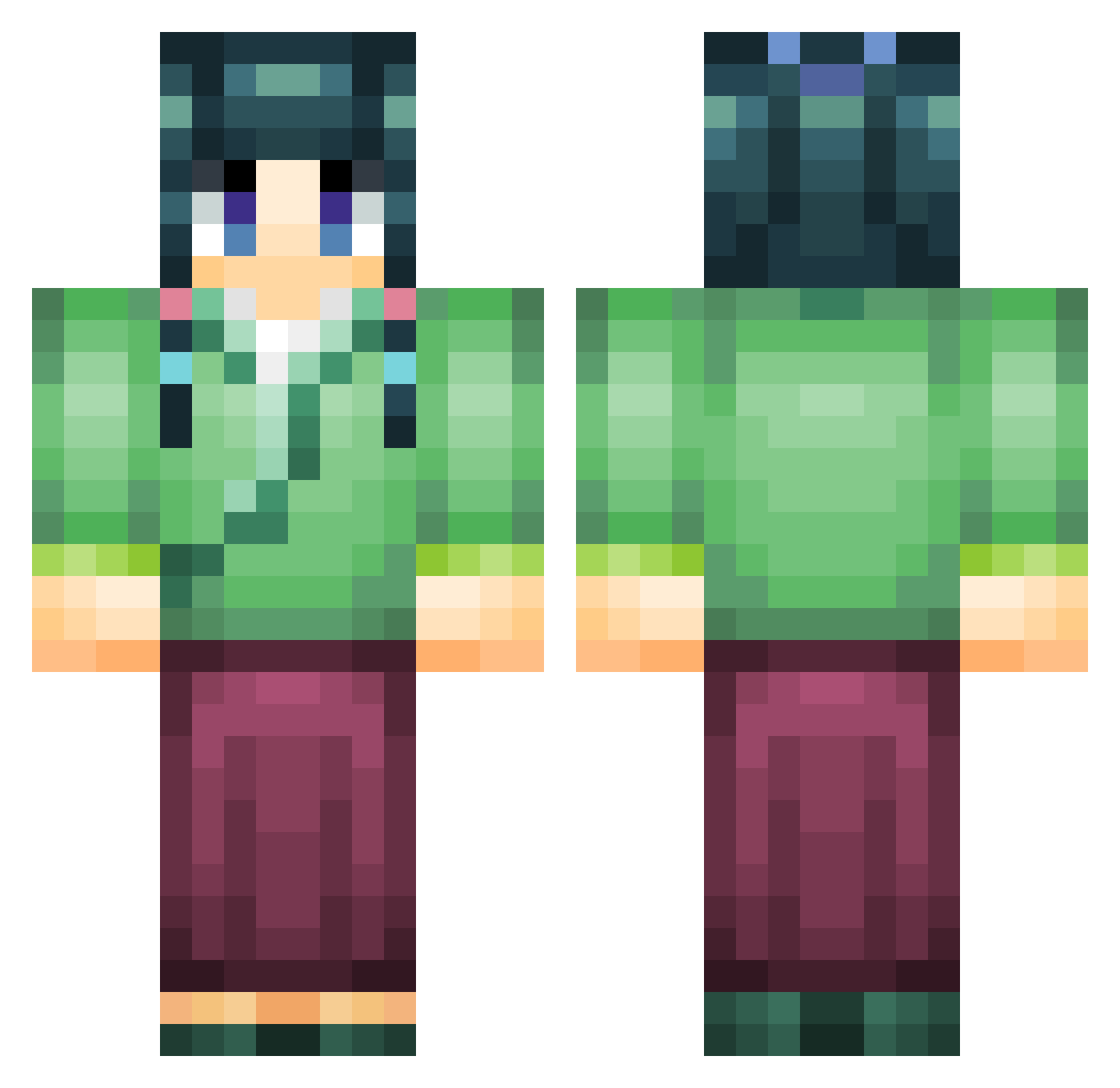 Suichuu Minecraft skin, front and back view