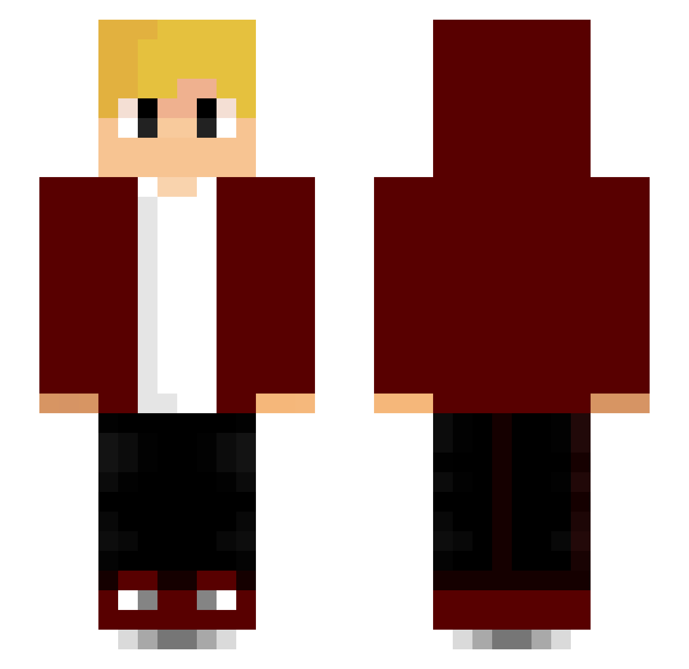 uptries Minecraft skin, front and back view
