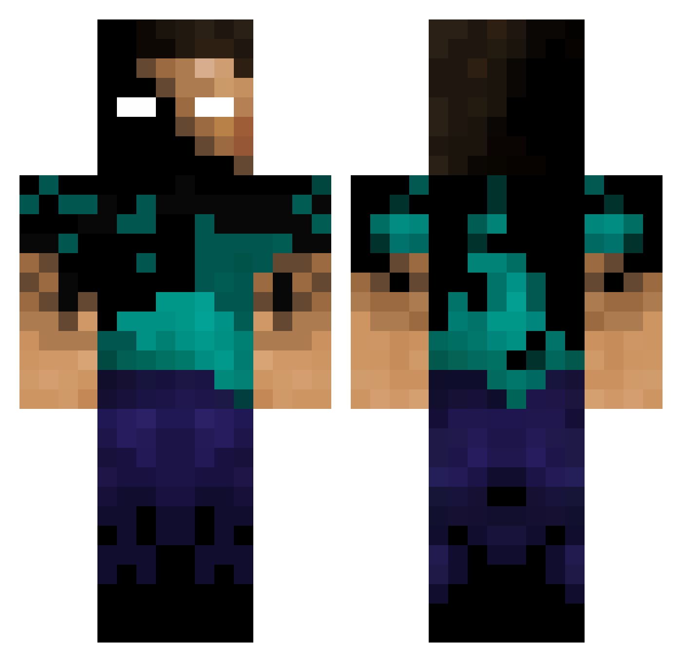 Majkey Minecraft skin, front and back view