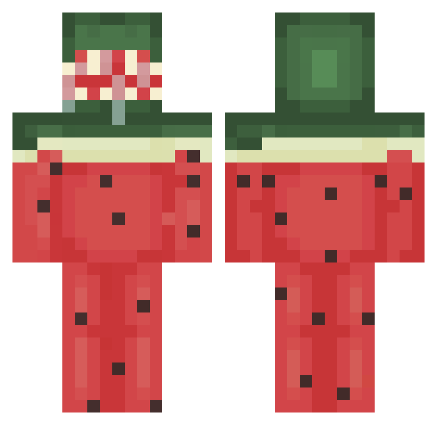 HyperDance Minecraft skin, front and back view