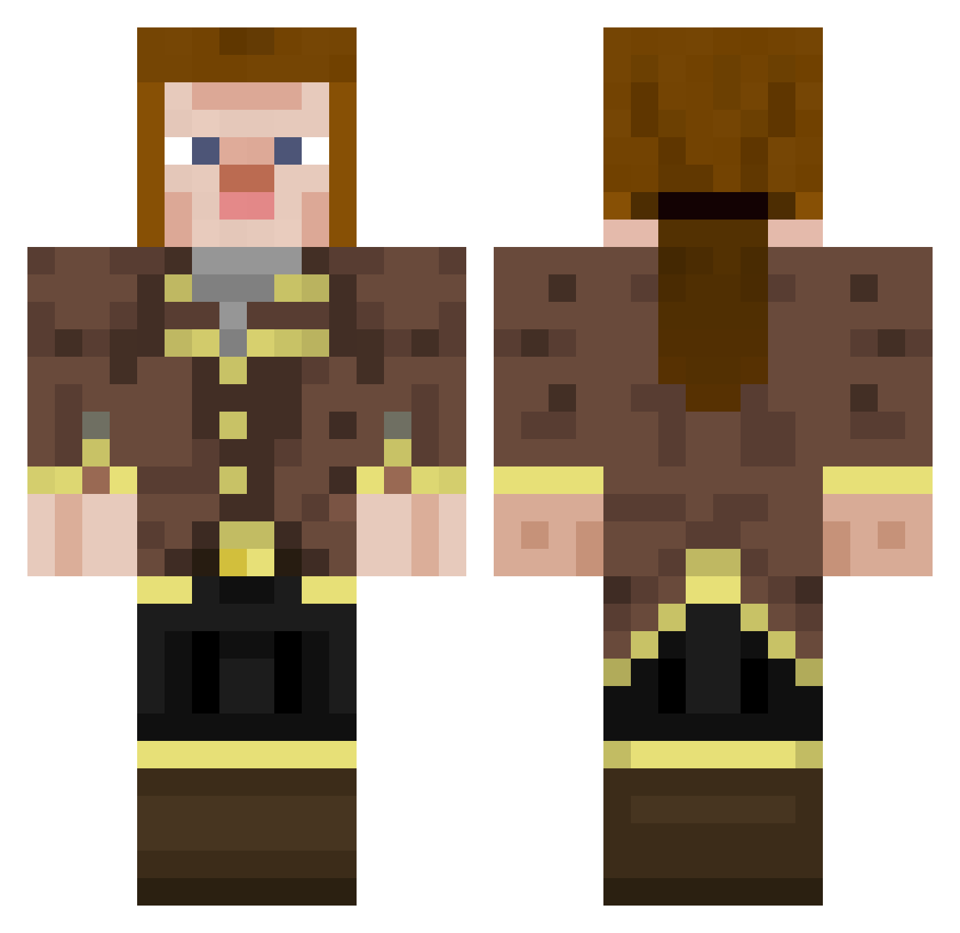 Remora Minecraft skin, front and back view