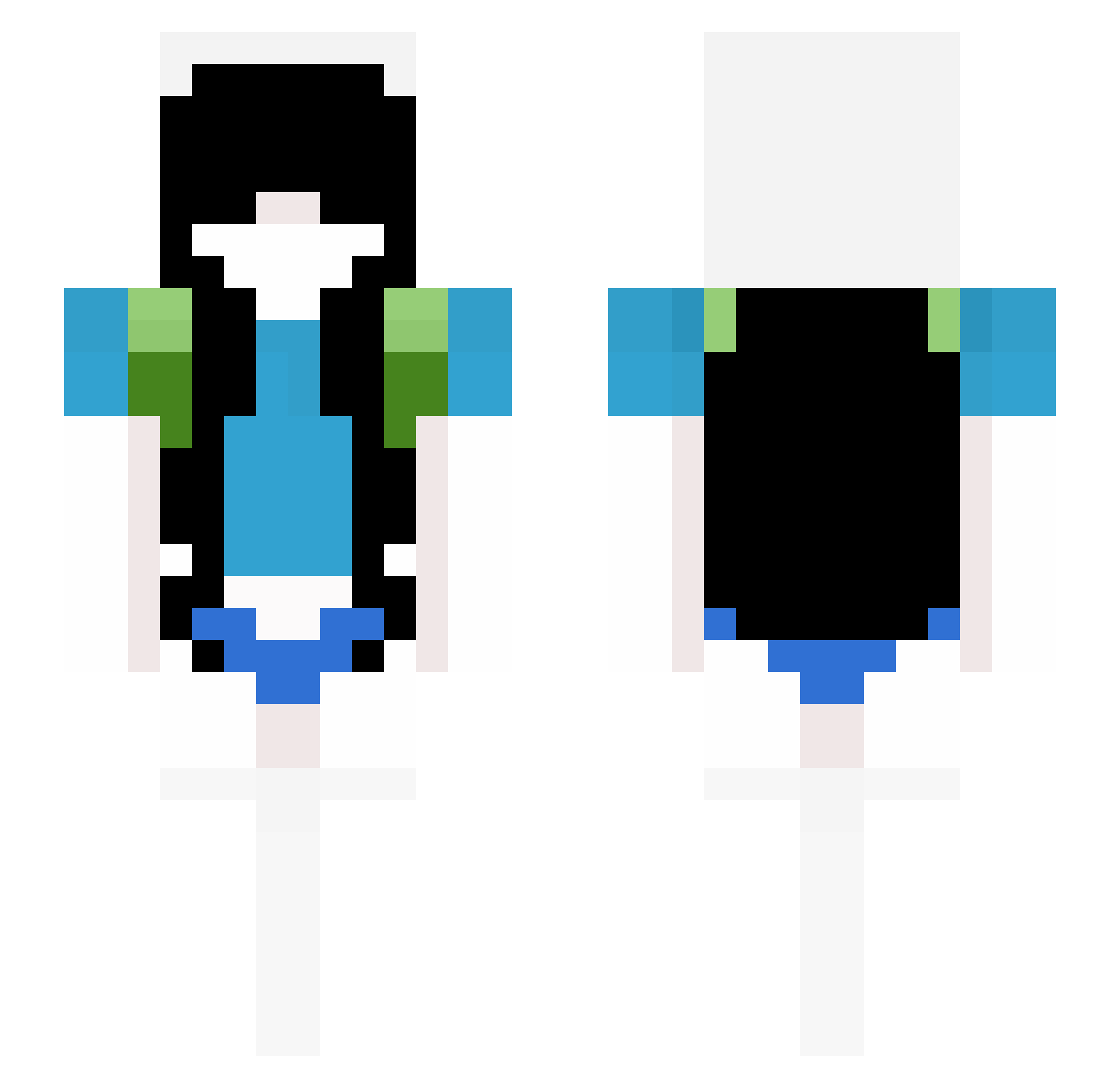 Valen14 Minecraft skin, front and back view