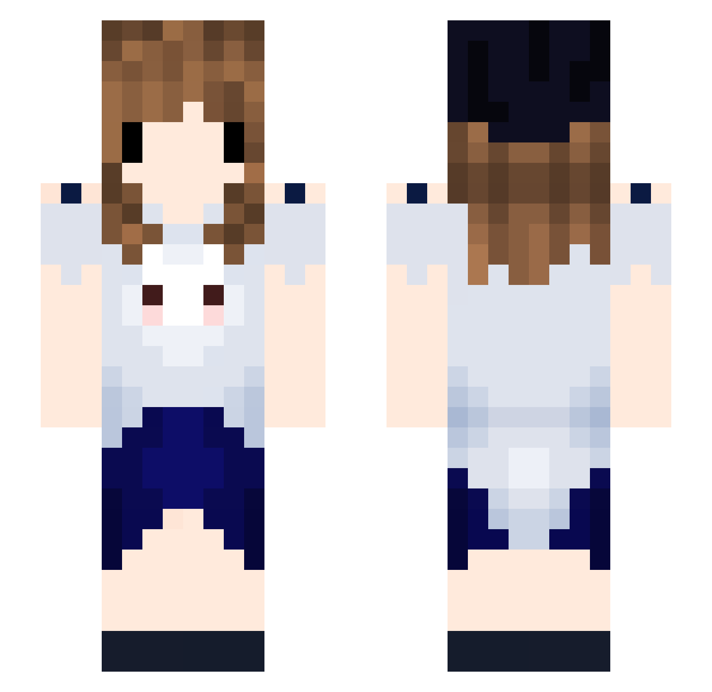 WooflePastry Minecraft skin, front and back view