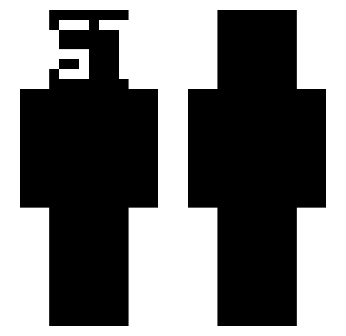 Q1T2 Minecraft skin, front and back view