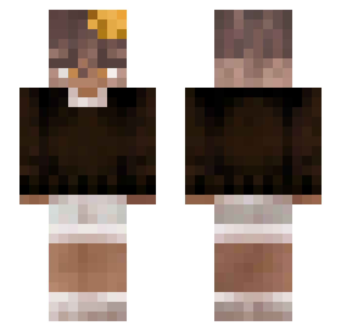 SekaIzukana Minecraft skin, front and back view