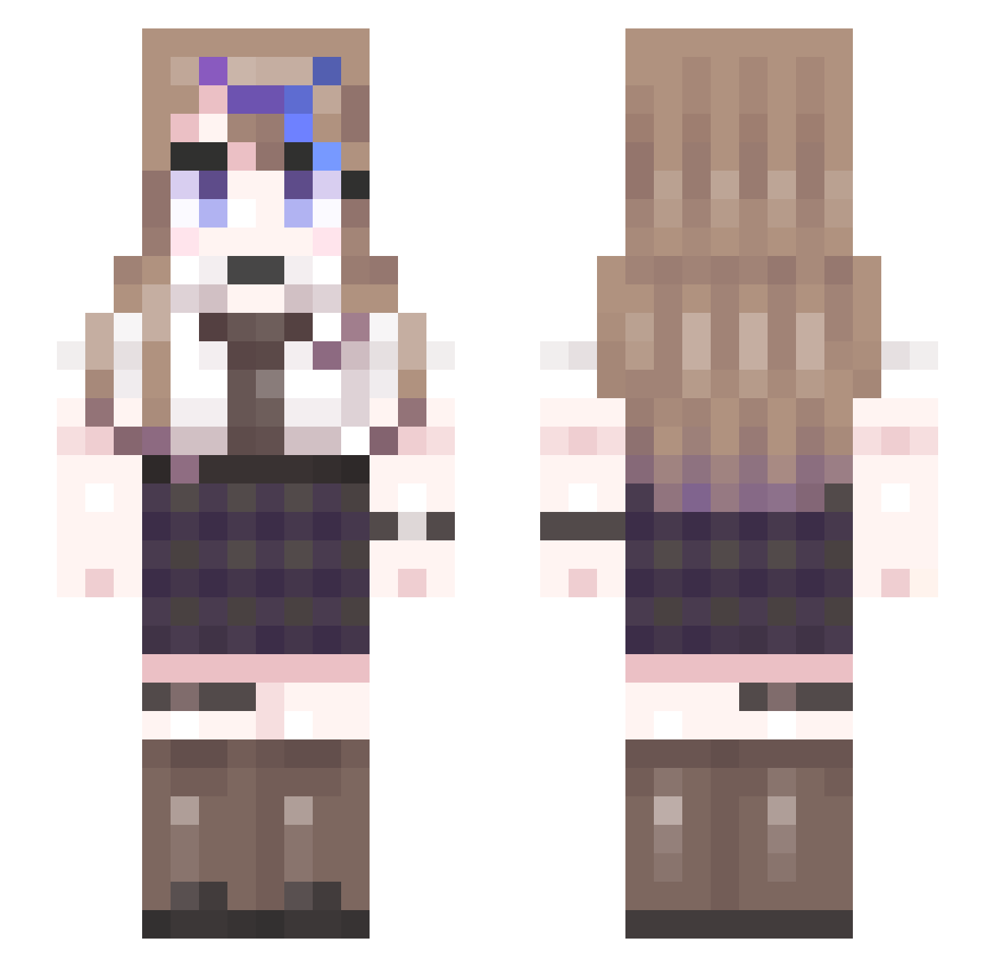 SHIBUKI_MYGIRL Minecraft skin, front and back view