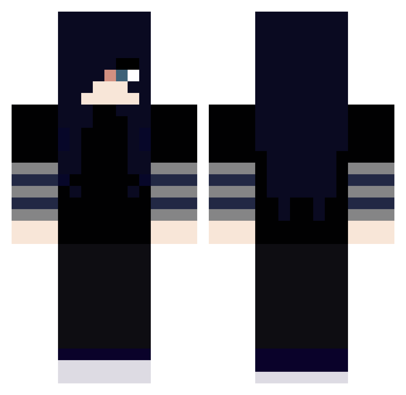 CLANGYBEAMEDME Minecraft skin, front and back view