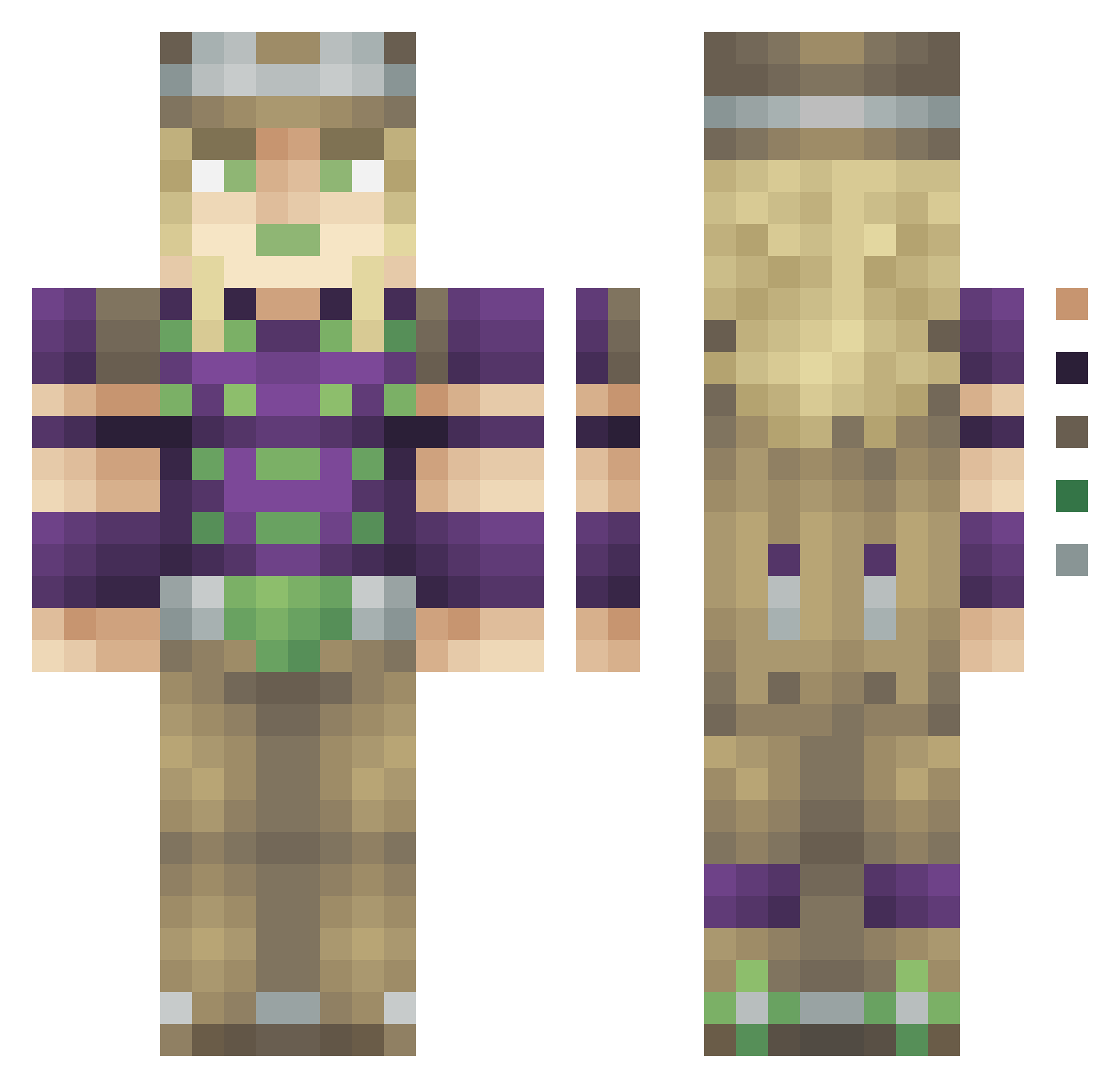 tod1g Minecraft skin, front and back view