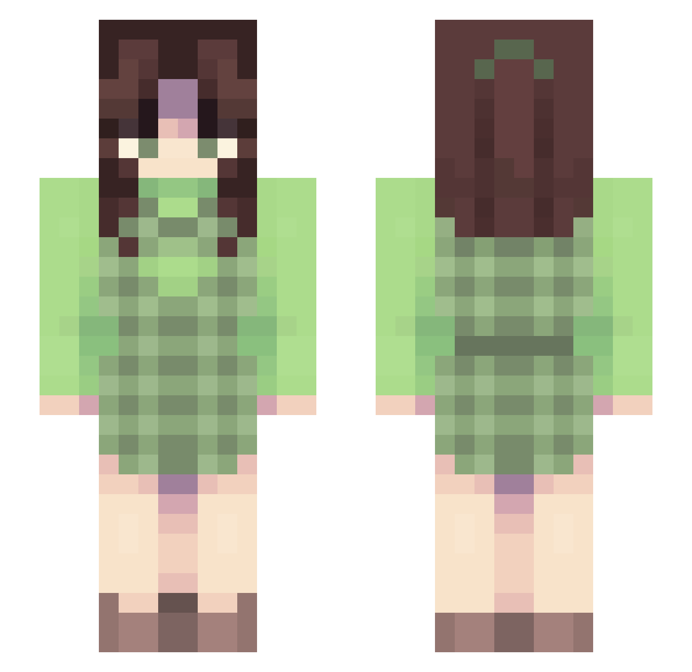Jaideh Minecraft skin, front and back view