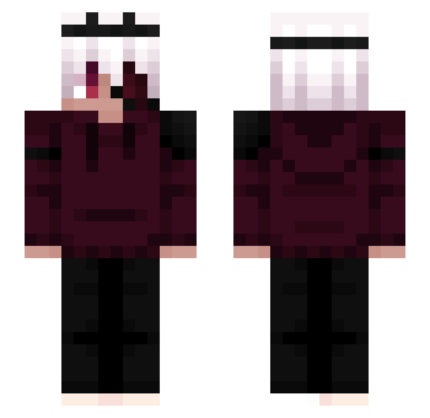 Asevire Minecraft skin, front and back view
