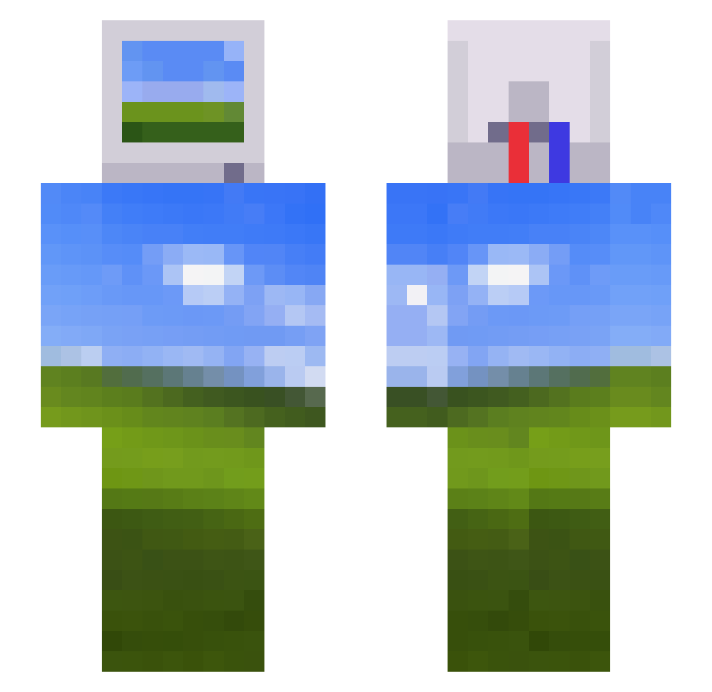 Alterna_te Minecraft skin, front and back view