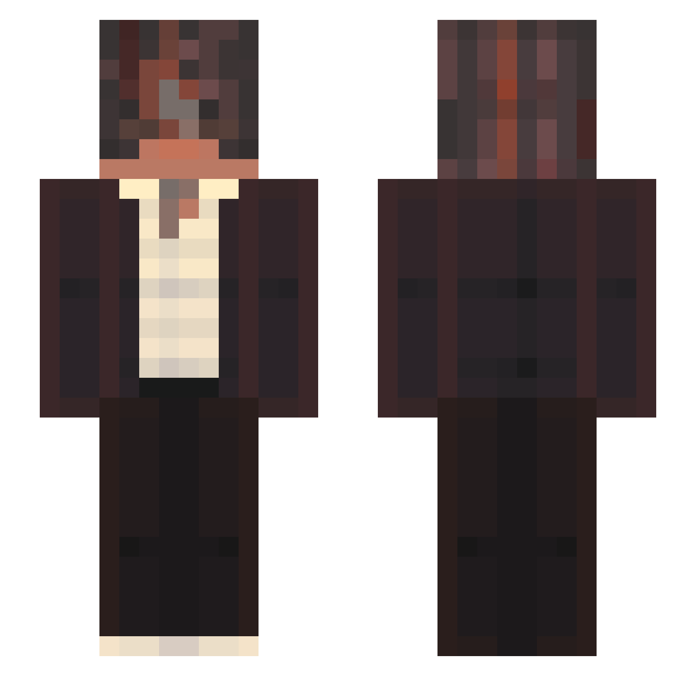 tornkneee Minecraft skin, front and back view