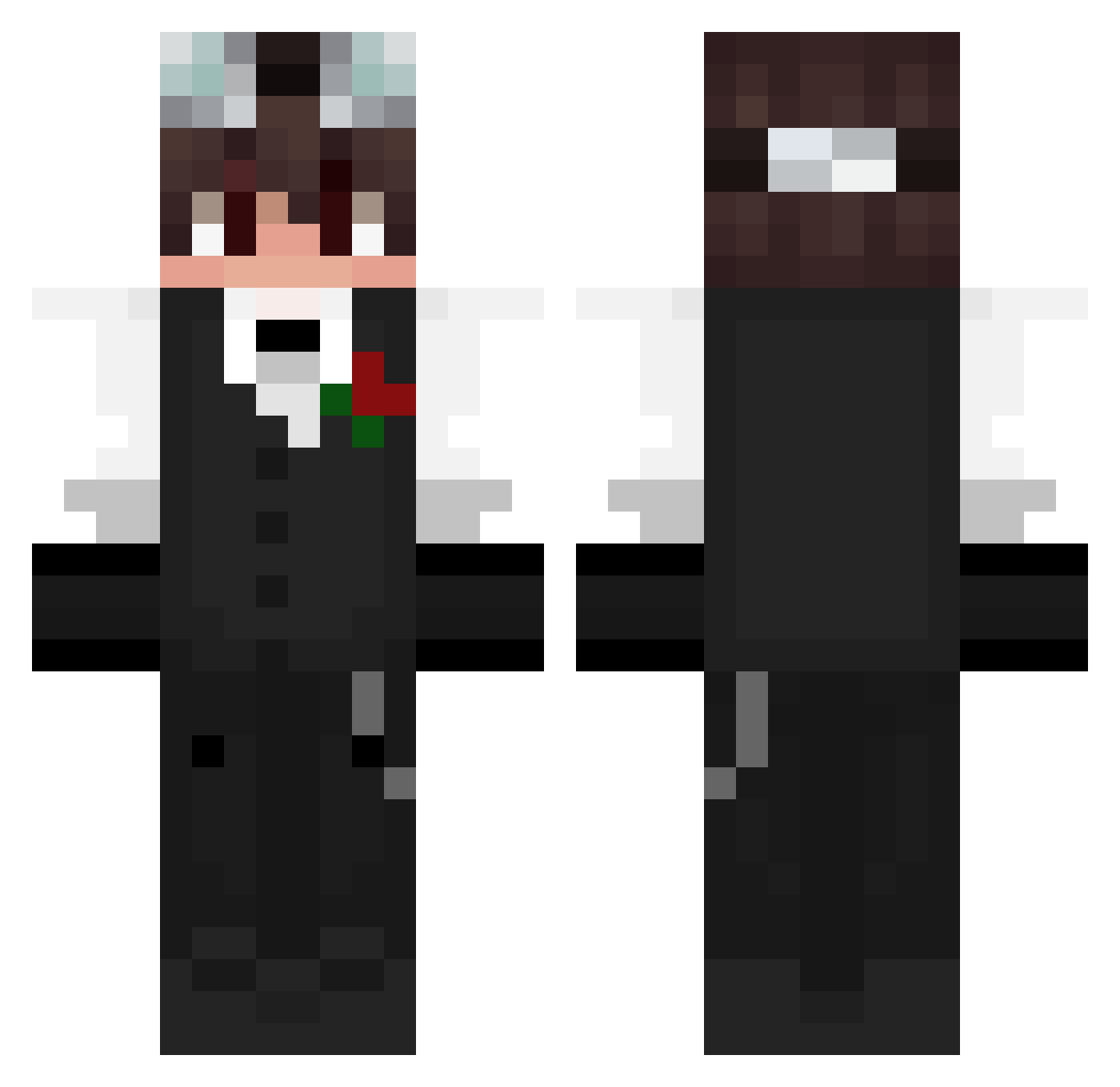 Kofeyy Minecraft skin, front and back view