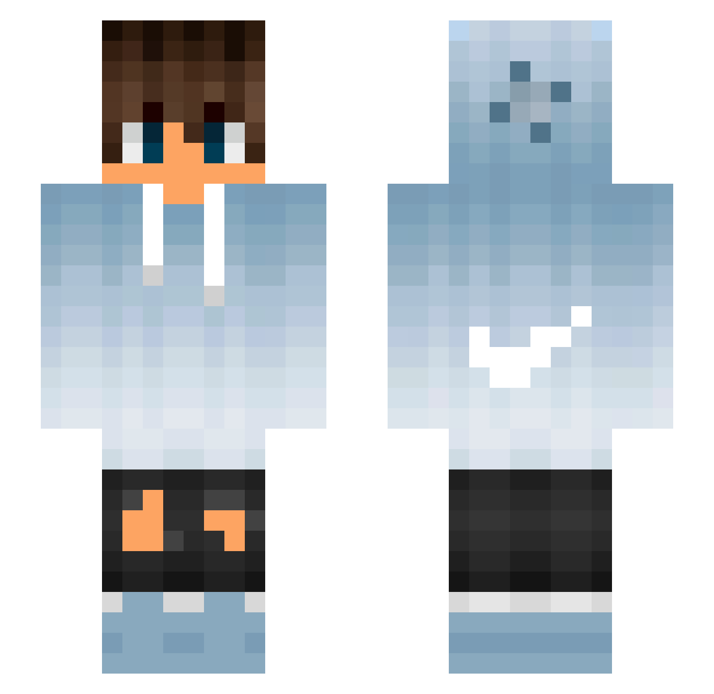 Tandemgold Minecraft skin, front and back view