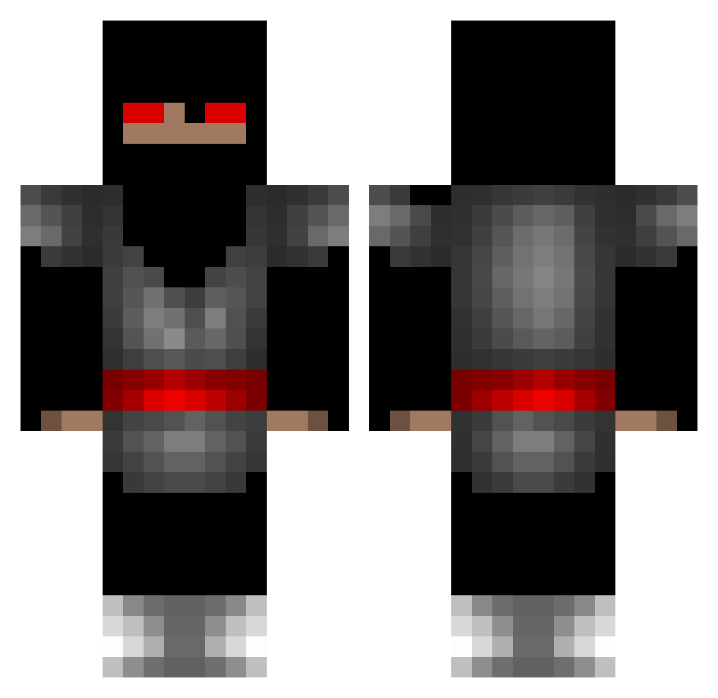 RaRoZ Minecraft skin, front and back view